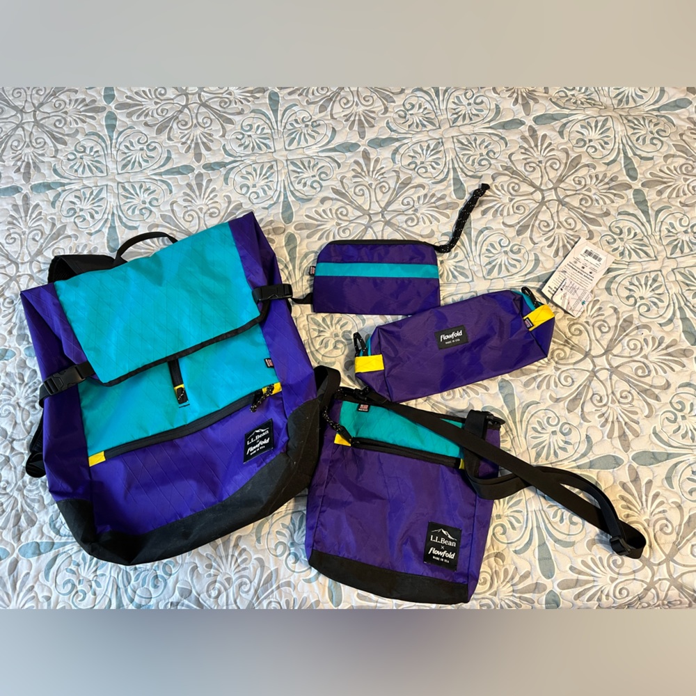 Limited edition LLBean x Flowfold Set! Backpack, crossbody, organizer, wristlet.